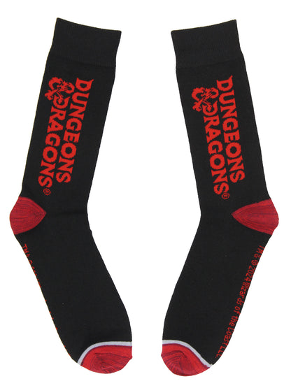Dungeons and Dragons Men's 2 Pack Dice And Dragon Design Crew Sock