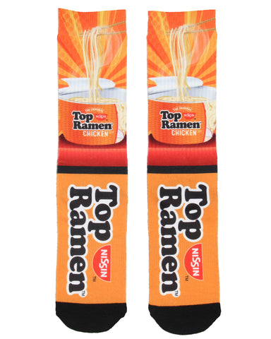 Nissen Top Ramen Men's Socks The Original Noodle Lunch Sublimated Crew Socks