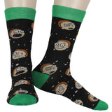 Rick And Morty Head Toss Casual Novelty 2 Pair Men's Crew Socks Shoe Size 8-12