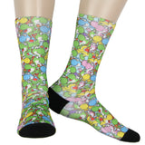 Nintendo Super Mario Video Game Men's Yoshi Dino Sublimated Crew Socks