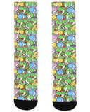 Nintendo Super Mario Video Game Men's Yoshi Dino Sublimated Crew Socks