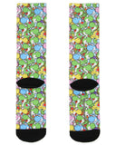 Nintendo Super Mario Video Game Men's Yoshi Dino Sublimated Crew Socks