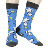 Peanuts Men's Snoopy, Woodstock, and Charlie Brown 2 Pair Adult Crew Socks