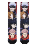 Jujutsu Kaisen Men's Anime Character Art Sublimated Crew Sock