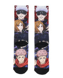 Jujutsu Kaisen Men's Anime Character Art Sublimated Crew Sock