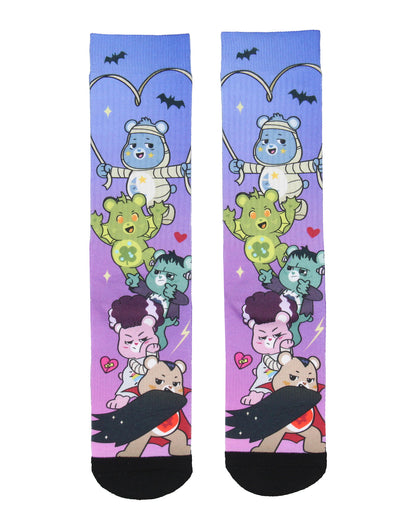 Care Bears X Universal Monsters Socks Men's Horror Film Sublimated Crew Socks - Seven Times Six
