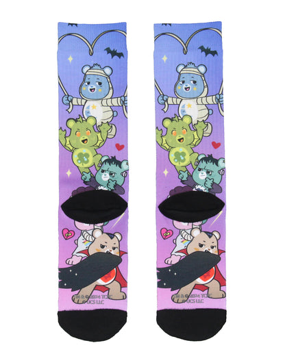 Care Bears X Universal Monsters Socks Men's Horror Film Sublimated Crew Socks - Seven Times Six