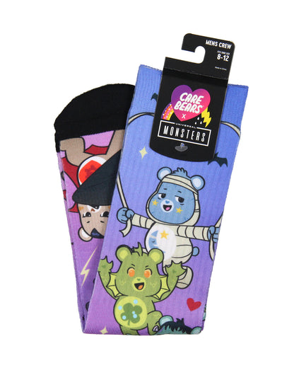 Care Bears X Universal Monsters Socks Men's Horror Film Sublimated Crew Socks - Seven Times Six