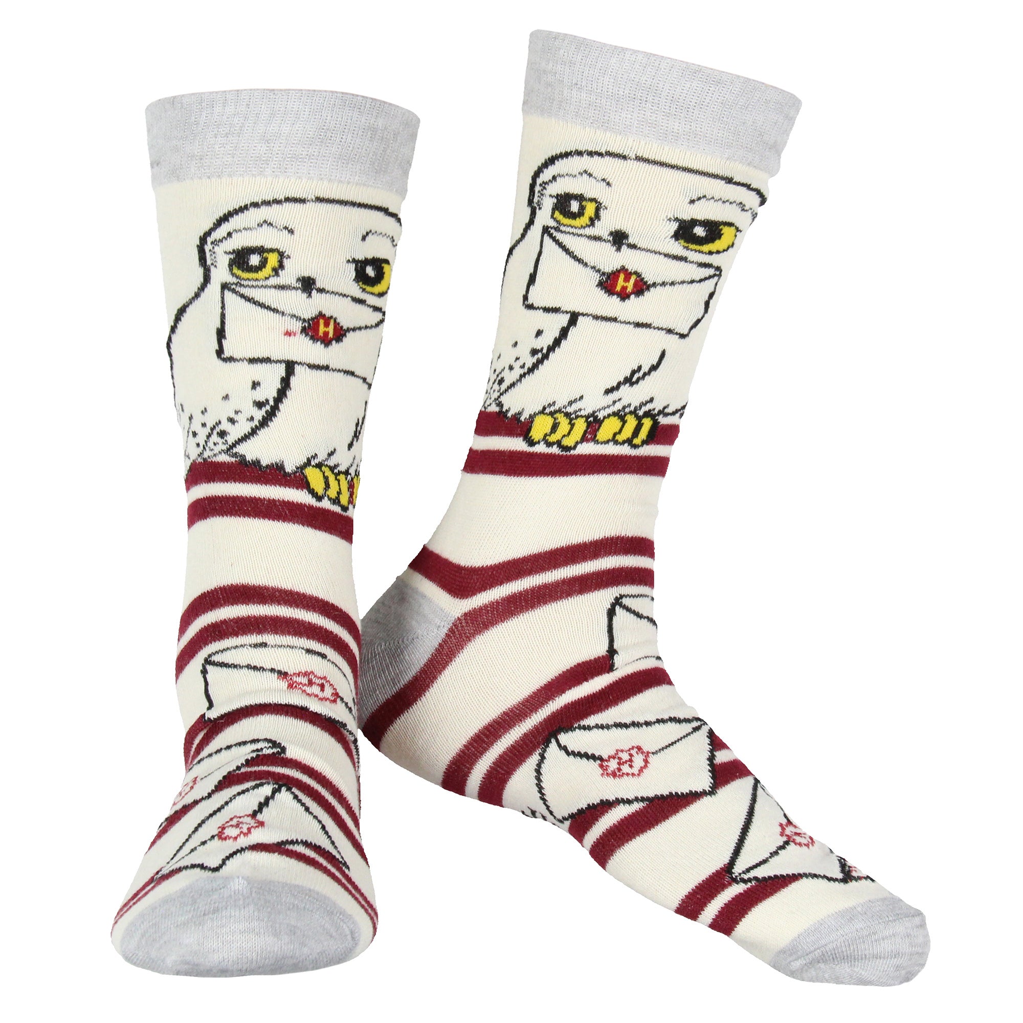 Harry Potter Men's House Mascot and Hedwig Designs 2 Pack Crew Socks