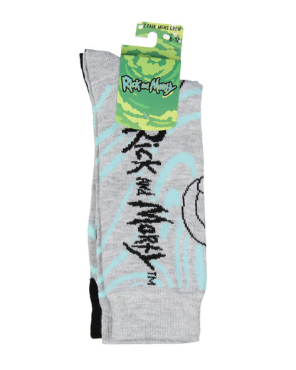 Rick & Morty Character Panic Face Knit Crew Sock