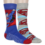 DC Comics Superman Socks Men's 2-Pack Shield and Character Design Crew Socks