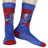 DC Comics Superman Socks Men's 2-Pack Shield and Character Design Crew Socks