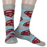 DC Comics Superman Socks Men's 2-Pack Shield and Character Design Crew Socks