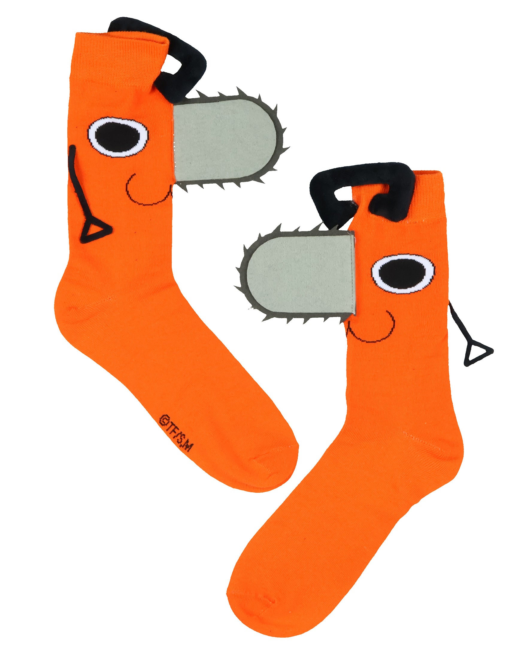Chainsaw Man Men's Pochita 3D Pull Start Handle Chainsaw Crew Sock