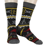 Harry Potter Men's Hogwarts and Quidditch 2 Pack Mid-Calf Crew Socks