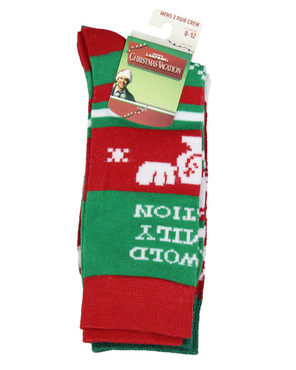 National Lampoon's Christmas Vacation Men's Griswold 2Pk Knit Crew Socks