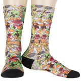 Minecraft Men's All Over Pattern TNT On Sublimated Crew Sock