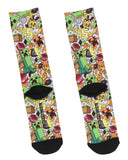 Minecraft Men's All Over Pattern TNT On Sublimated Crew Sock