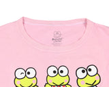 Sanrio Women's Keroppi Character Grid Design Cropped Graphic Print T-Shirt