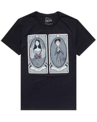 Corpse Bride Men's Emily & Victor Tarot Cards Short Sleeve T-Shirt