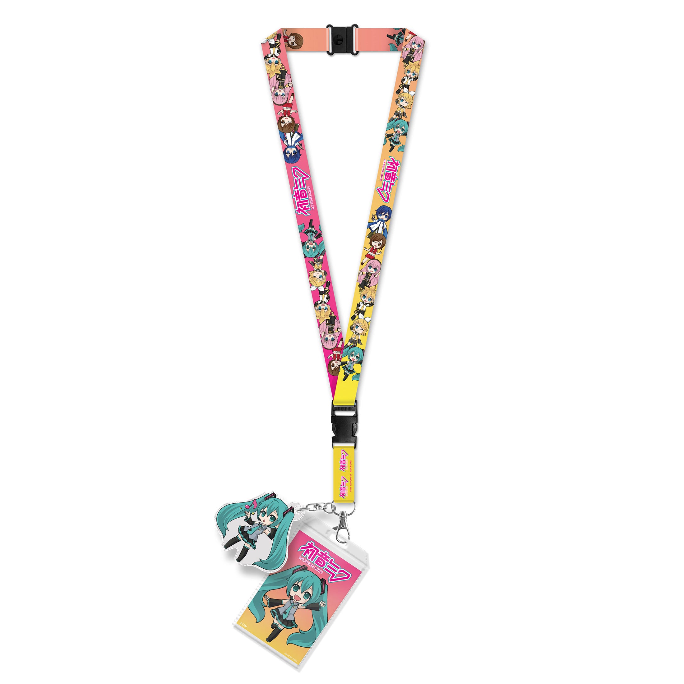 Hatsune Miku Crypton Voice ID Badge Holder Breakaway Lanyard w/ Acrylic Charm