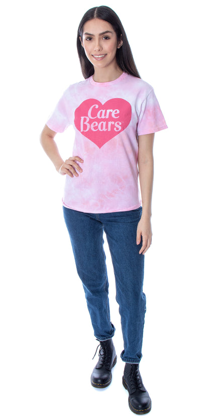 Care Bears Women's Classic Heart Symbol TIe-Dye Skimmer Crop Top T-Shirt