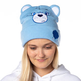 Care Bears Embroidered Face and Belly Badges Cuff Knit Beanie