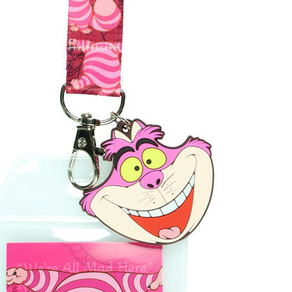 Disney Alice in Wonderland Cheshire Cat Breakaway Lanyard ID Badge Holder