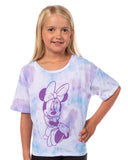 Disney Girl's Minnie Mouse Elegantly Sitting Tie-Dye Cropped T-Shirt (X-Small)