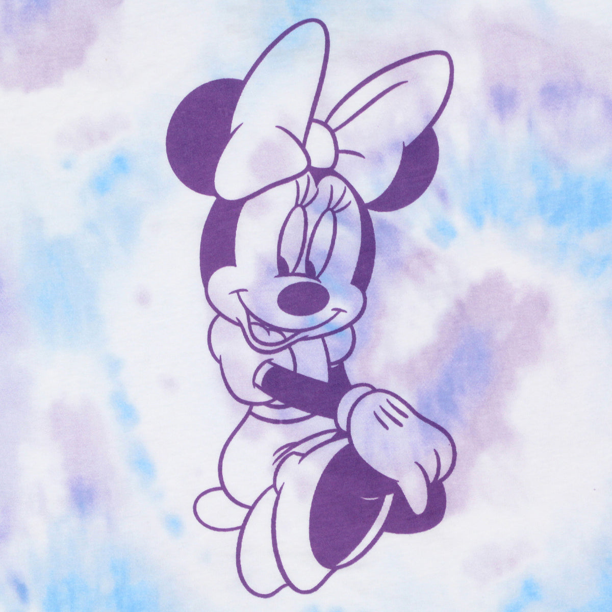 Disney Girl's Minnie Mouse Elegantly Sitting Tie-Dye Cropped T-Shirt