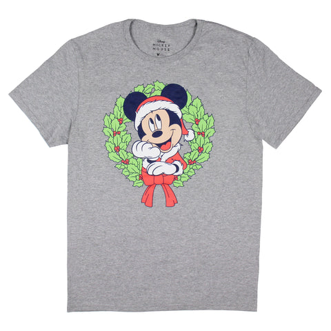 Disney Mickey Mouse Shirt Men's Christmas Santa Graphic Tee T-Shirt