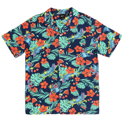 Disney Lilo and Stitch Men's Hawaiian Shirt Tropical Party Button Up Top