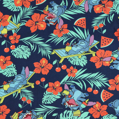 Disney Lilo and Stitch Men's Hawaiian Shirt Tropical Party Button Up Top
