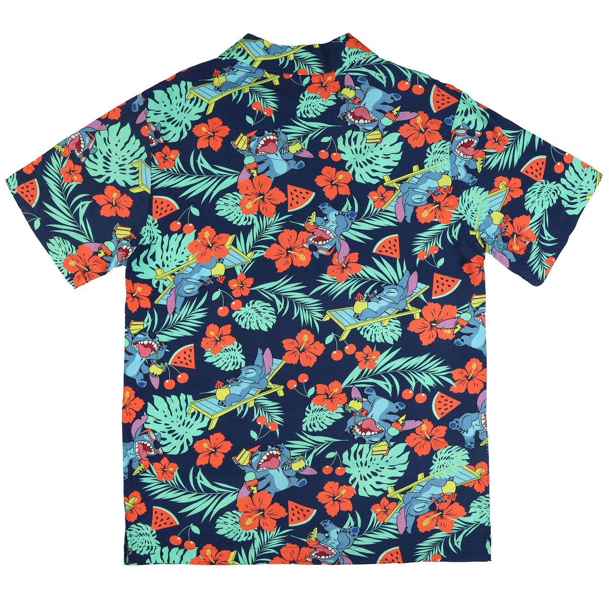 Disney Lilo and Stitch Men's Hawaiian Shirt Tropical Party Button Up Top