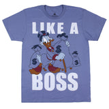 Disney Men's Scrooge McDuck Like A Boss Money Bags Distressed T-Shirt