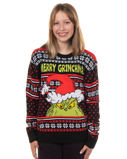 Dr. Seuss The Grinch Ugly Sweater Christmas Kid's Merry Grinchmas Pullover