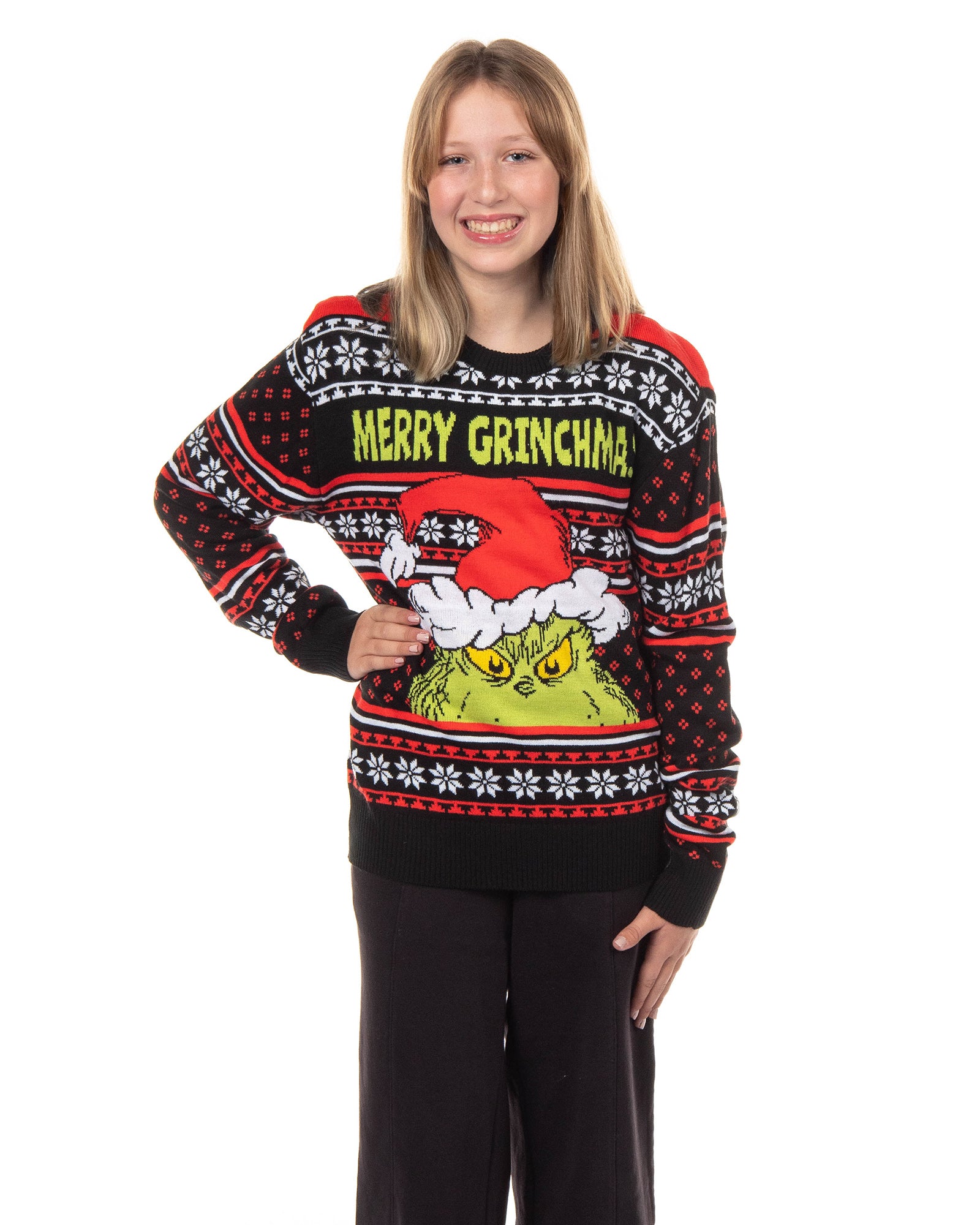 Dr. Seuss The Grinch Ugly Sweater Christmas Kid's Merry Grinchmas Pullover