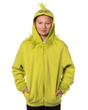 Dr Seuss Boy's How The Grinch Stole Christmas Grinch Character Zip Up Hoodie