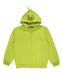 Dr Seuss Boy's How The Grinch Stole Christmas Grinch Character Zip Up Hoodie