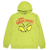 Dr Seuss Grinch Merry Grinchmas Large Glaring Eyes Men's Graphic Hoodie