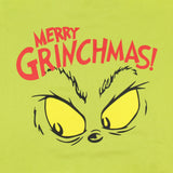 Dr Seuss Grinch Merry Grinchmas Large Glaring Eyes Men's Graphic Hoodie