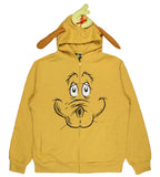 Dr Seuss Men's The Grinch Max The Dog Face Christmas Zip Up Hoodie Sweatshirt