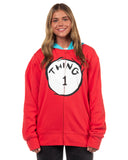 Dr. Seuss Hoodie Adult Thing 1 Thing 2 Reversible Zip Up Costume Sweatshirt