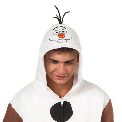 Disney Frozen Hoodie Men's Olaf Snowman Full-Zip Cosplay Sweatshirt