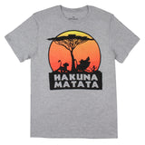Disney The Lion King Hakuna Matata Tree Silhouette Orange Sunset Men's T-shirt Adult