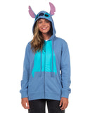 Disney Women's Lilo & Stitch I Am Stitch Costume Sweatshirt Zip Hoodie