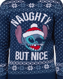 Disney Lilo And Stitch Men's Naughty But Nice Ugly Christmas Sweater Pullover