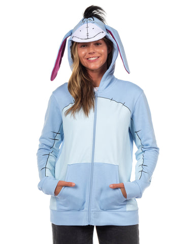 Disney Winnie the Pooh Hoodie Juniors Character Hooded Zip Up Sweater