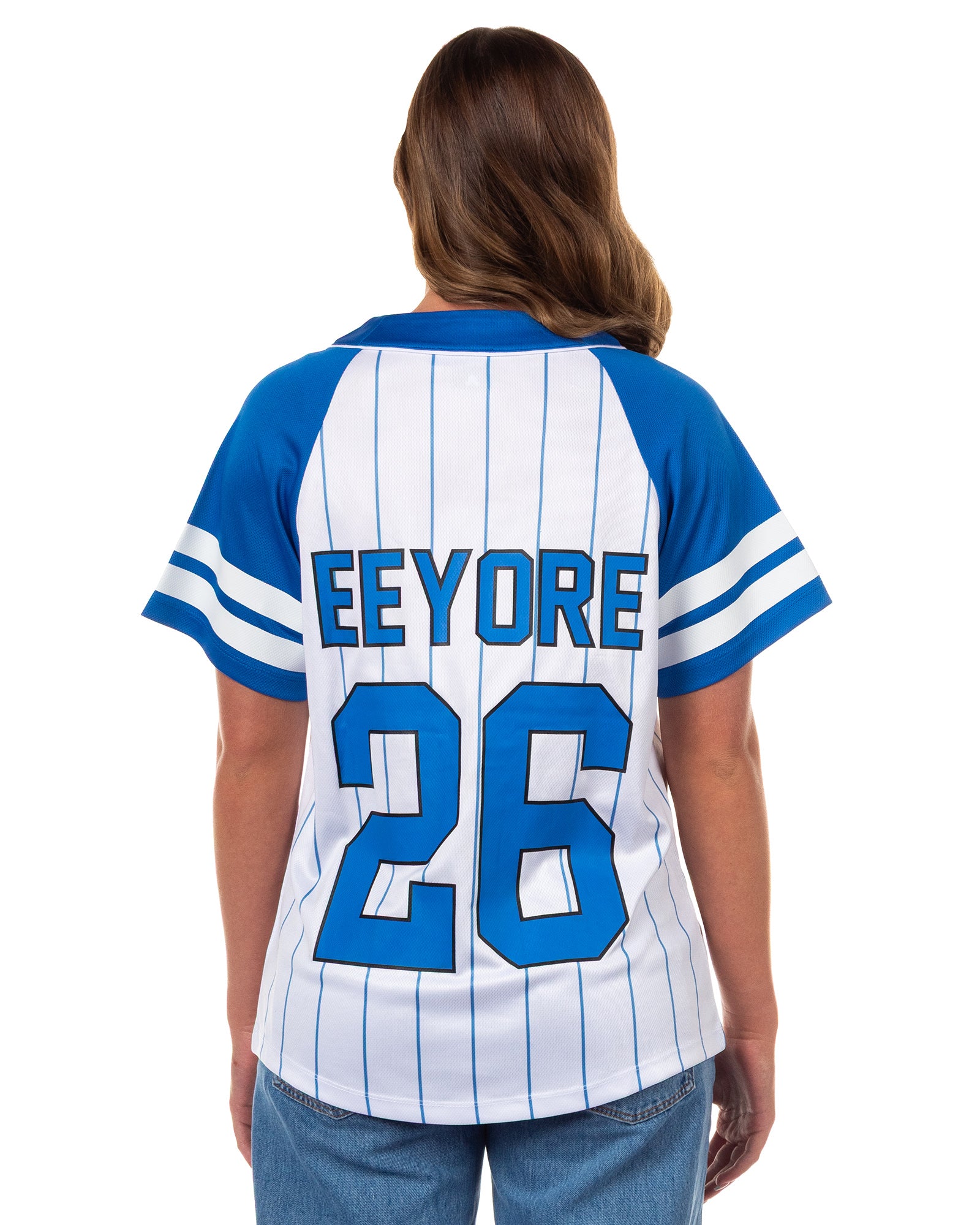 Disney Winnie The Pooh Baseball Jersey Women's Eeyore Button Up Shirt