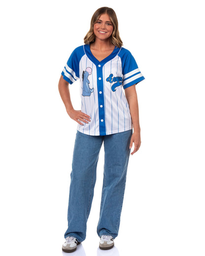 Disney Winnie The Pooh Baseball Jersey Women's Eeyore Button Up Shirt